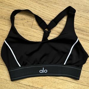 Alo Black/White Airlift Suit Up Bra. Sz S